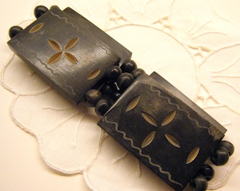 Vintage Carved Bone Bracelet