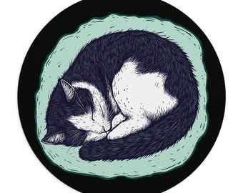 Cozy Cat Sleeping Mouse Pad - Perfect for Home Office, Gifts for Cat Lovers, Cute Cat Decor, Desk Accessories, Pet Themed Workspace