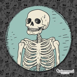 Vintage Skeleton Mouse Pad, Quirky Desk Decor, Halloween Gift, Unique Office Supplies, Fun Gamer Accessories, Spooky Home Office