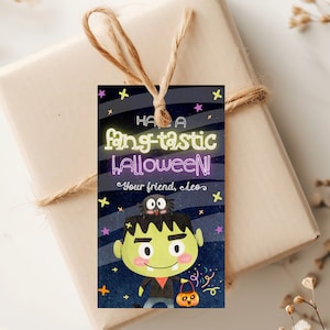 Fang-tastic Halloween Tag, Halloween Party Favor Tag Spooky Halloween Birthday Tag Trick Or Treat Halloween Gift Tag Boo Halloween Party Tag