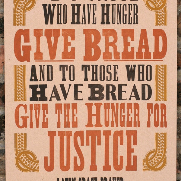 Give Bread letterpress poster