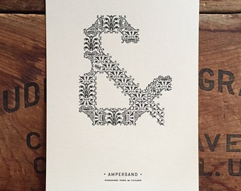 Ornamental Ampersand letterpress PRINT