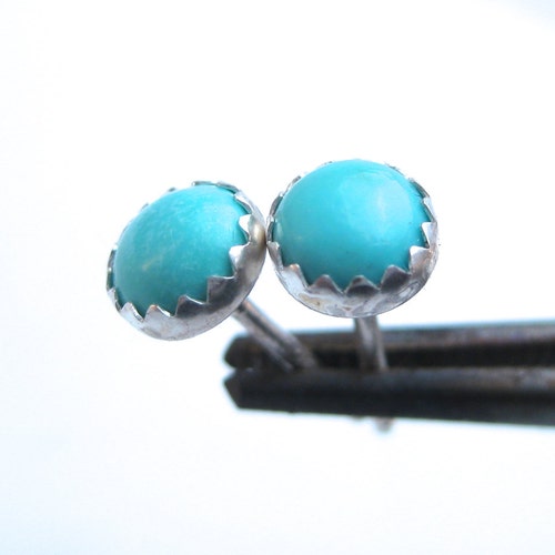 Small Turquoise Stud Earrings 5 Mm or 6mm Turquoise Etsy