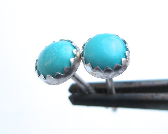 Small Turquoise Stud Earrings, 5 mm