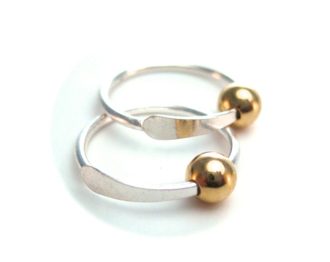 Silver and Gold Sleeper Hoops