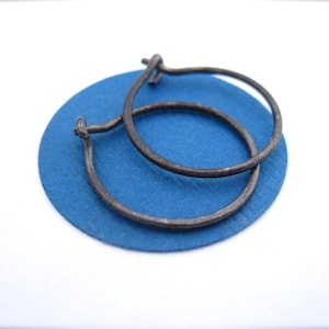 Black Hoops, Black Hoop Earrings, Oxidized Hoops, Simple Black Hoops