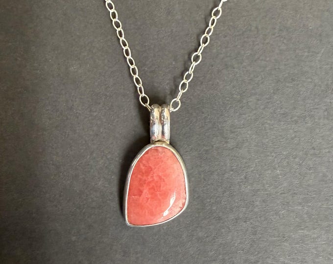 Sterling Silver Rhodochrosite Gemstone Necklace