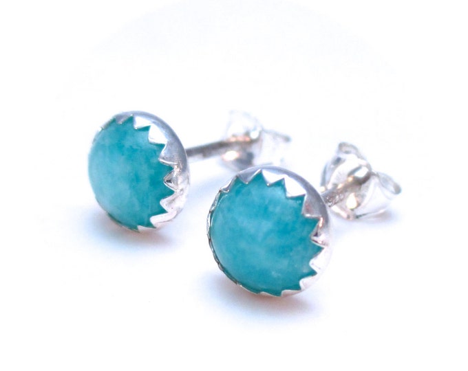 Amazonite Stud Earrings 6mm