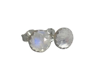 Rose Cut Moonstone Studs 6mm