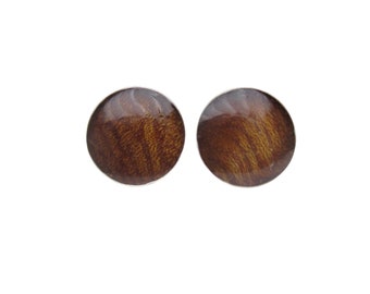 Black Walnut Stud Earrings for Men or Unisex, Wood Wooden Earrings