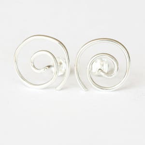 Sterling Silver Spiral Studs, Post Earrings