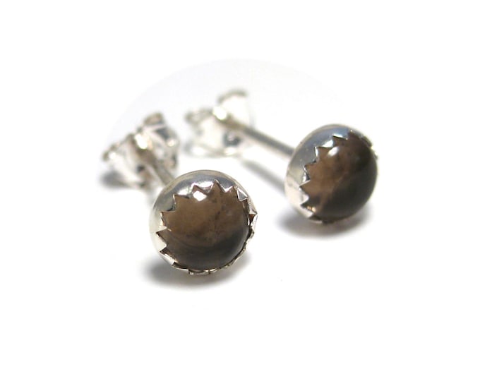 Smoky Quartz Stud Earrings