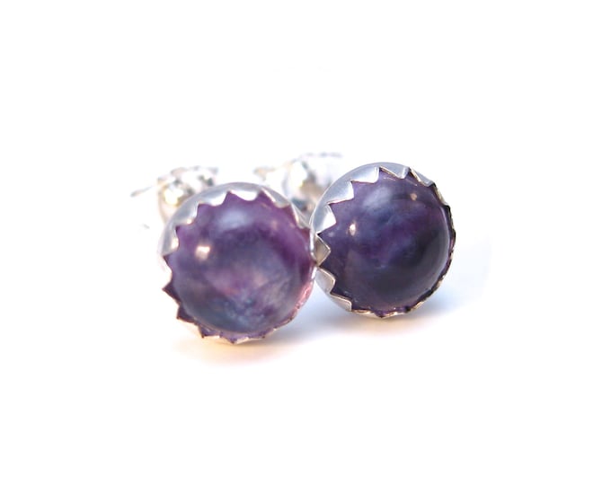 Fluorite Stud Earrings 6 mm