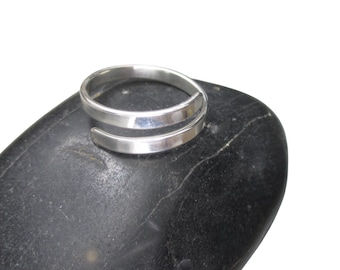 Shiny Sterling Silver Ring, Adjustable