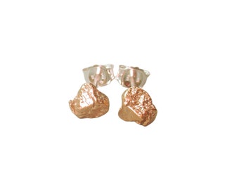 Gold Chunk Stud Earrings