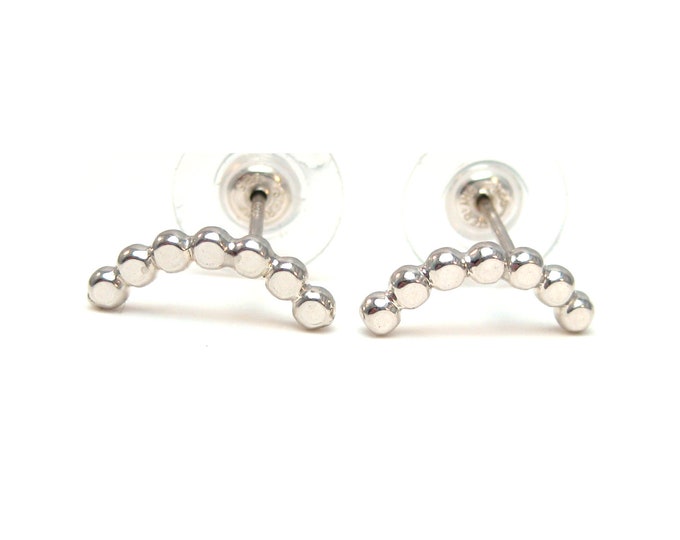 Sterling Silver Ear Climber Stud Earrings