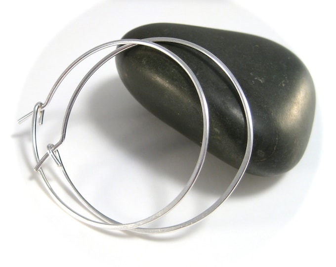 1.5" Sterling Silver Hoop Earrings