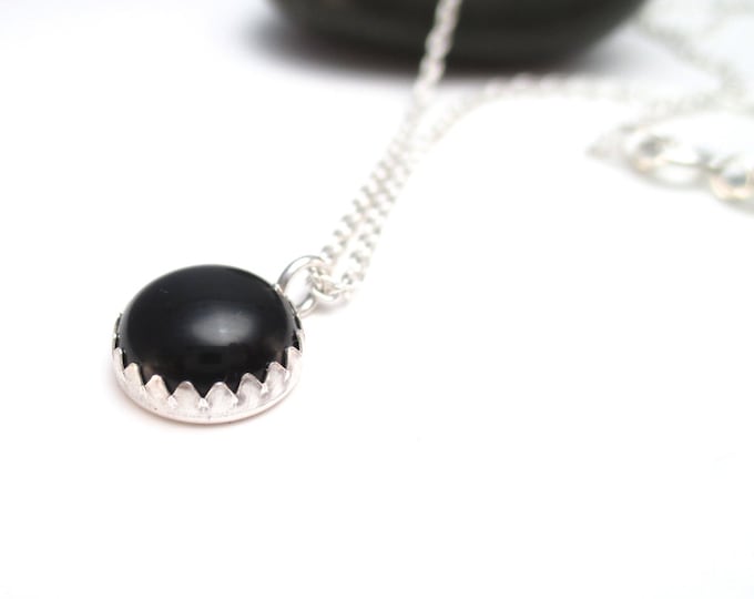 Black Onyx Necklace in Silver