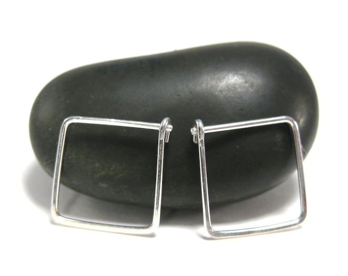 Small Sterling Silver Square Hoops