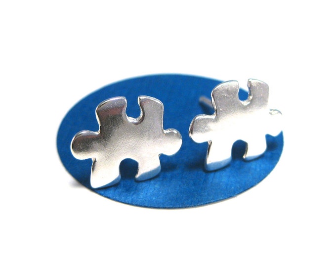Sterling Silver Puzzle Piece Earrings