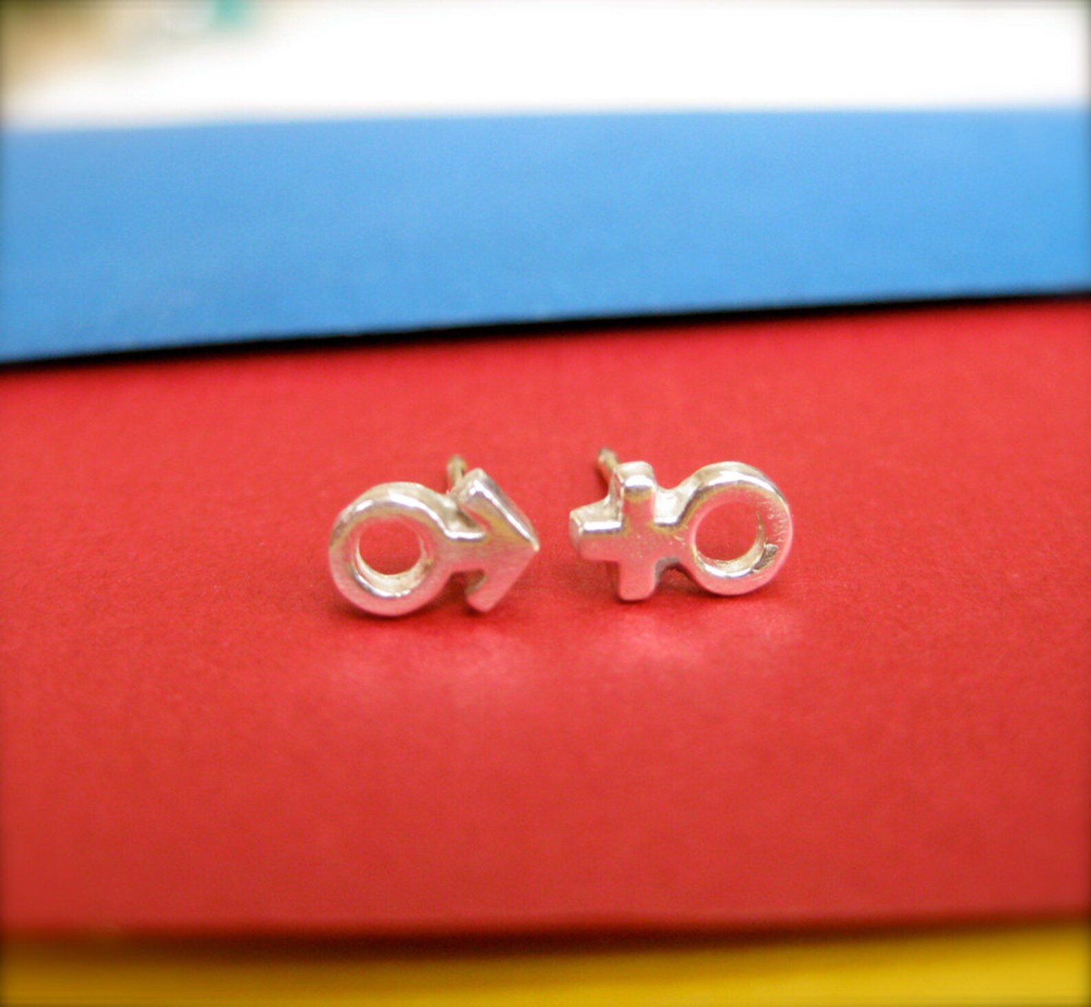 Gender Symbol Earrings Female Symbol Stud Earrings Arrow Etsy