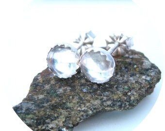 Crystal Clear Quartz Stud Earrings