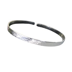 Sterling Silver Cuff Bracelet in Hammered Finish