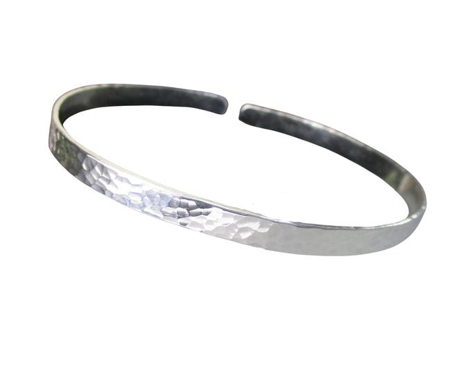 Sterling Silver Cuff Bracelet in Hammered Finish
