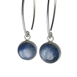 Kyanite Dangle Earrings in Sterling Silver 6mm