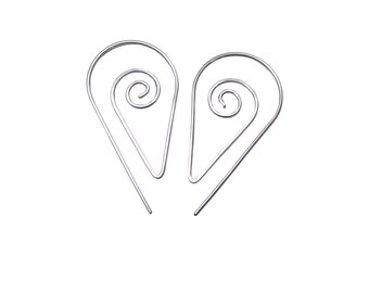Unique Spiral Threader Hoops in Sterling Silver