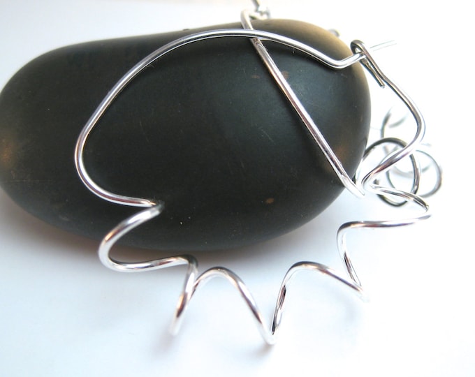 Twisted Hoop Earrings, Unique Silver Hoops