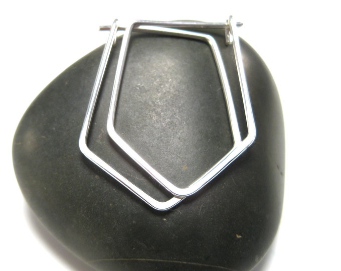 Unique Silver Hoops- Geometric Hoops Silver