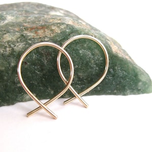 Small Gold Hoop Earrings- Fish Shaped Hoops