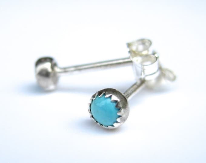 Small Turquoise Studs, 3 mm