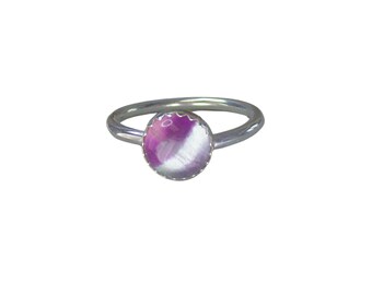 Fluorite Ring Adjustable Sterling Silver