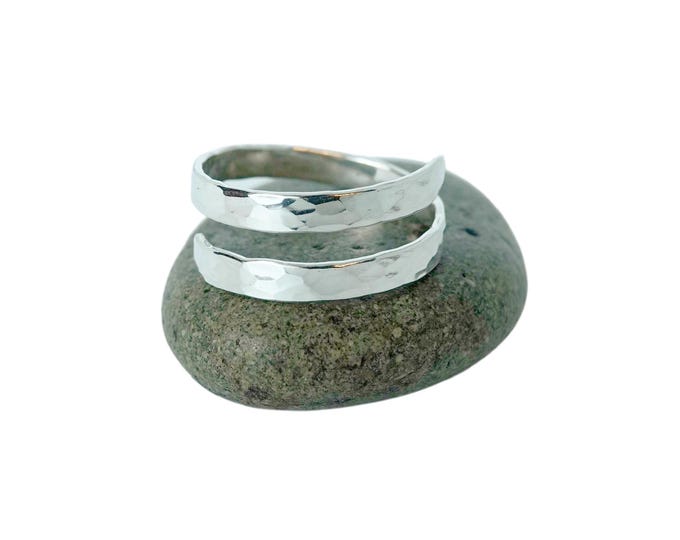 Sterling Silver Adjustable Ring, Hammered Texture