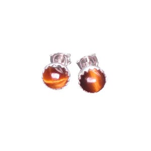 Small Tigers Eye Stud Earrings