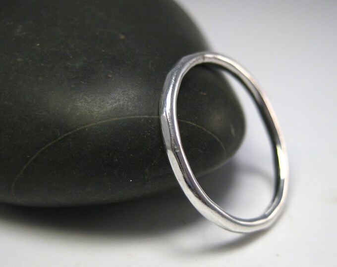 Custom Size Simple Hammered Sterling Silver Ring