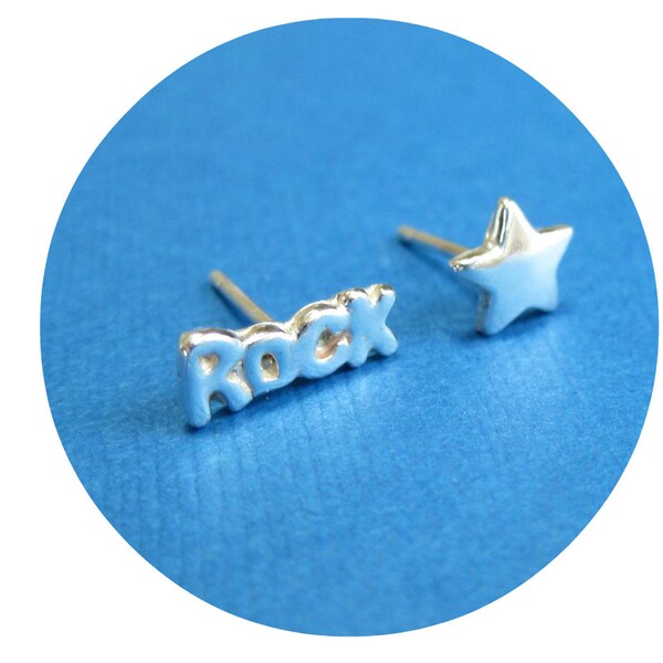 Rock Star Stud Earrings, Mismatched Earrings, Rockstar Earrings