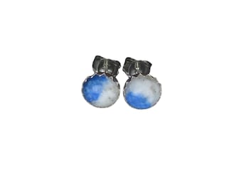 K2 Jasper Gemstone Stud Earrings in Sterling Silver