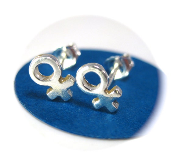 Gender Symbol Earrings Female Symbol Stud Earrings Arrow Etsy