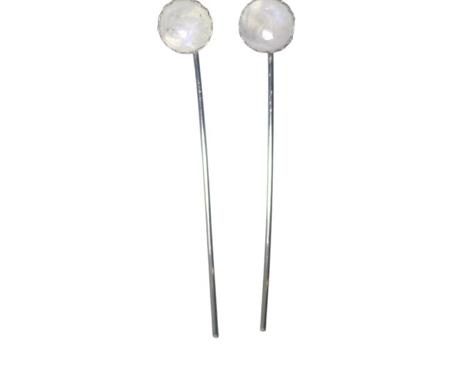 Moonstone Threader Earrings in Sterling