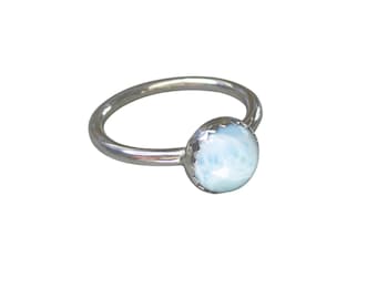Larimar Ring Adjustable Sterling Silver Custom Size