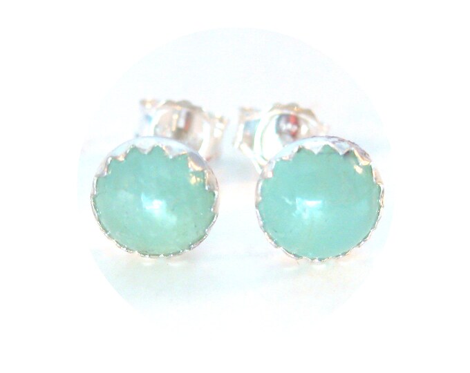 Aquamarine Stud Earrings 6mm