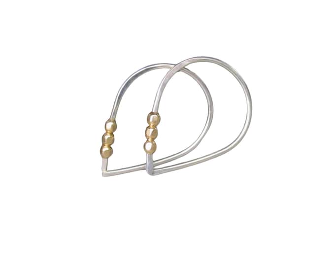 Silver and Gold Threader Hoops