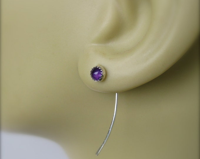 Gemstone Long Stud Earrings