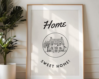 Home Sweet Home Print Trendy Woonkamer Appartement Decor Esthetische Gezellige Kunstdruk Voor Gastenslaapkamer Muurkunst Thuis Woonkamer Slaapkamer