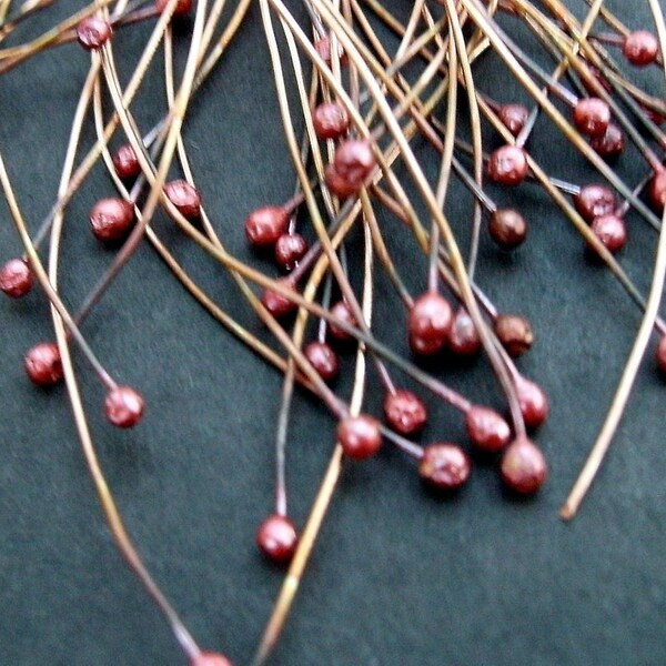 Handmade Rosey Copper Headpins- 24 gauge