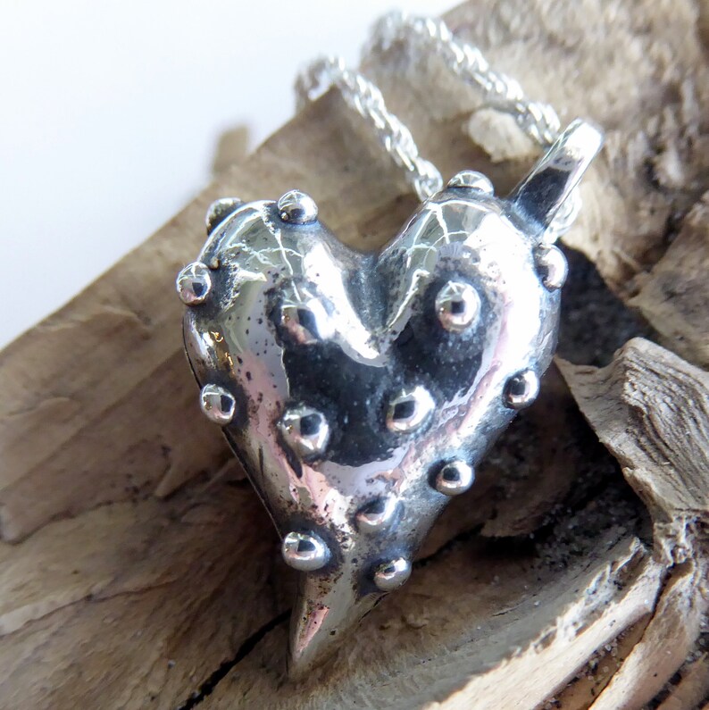Heart Pendant Necklace Heart Charm Necklace Layering Necklace Unique Gift for Her Sterling Silver Heart Necklace Mother/'s Day Gift