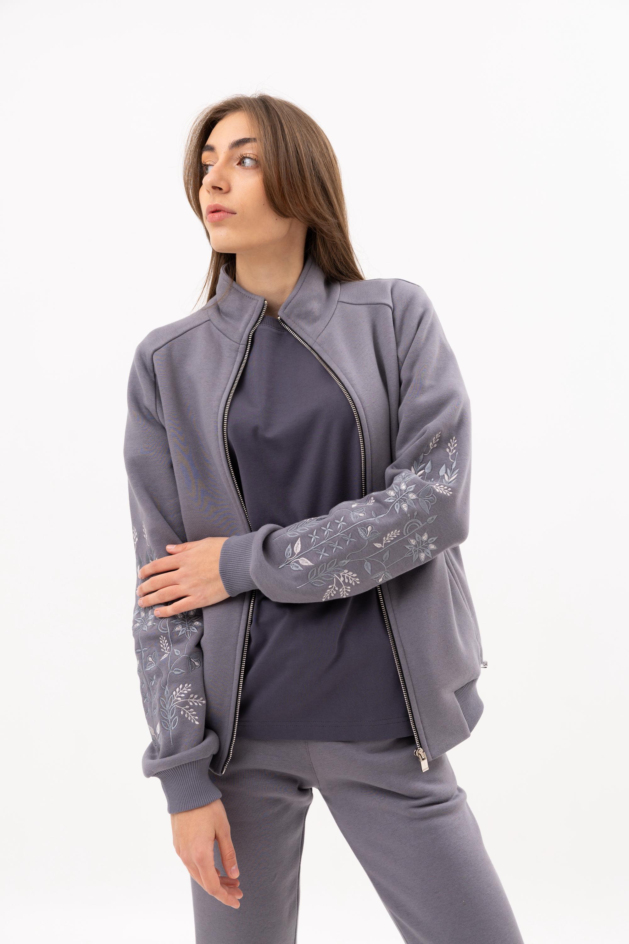Velour comfortable cotton jersey, Too-piece tracksuit set, Hoodie and sweatpants, Cozy stylish hoodie and pants, Floral tracksuit